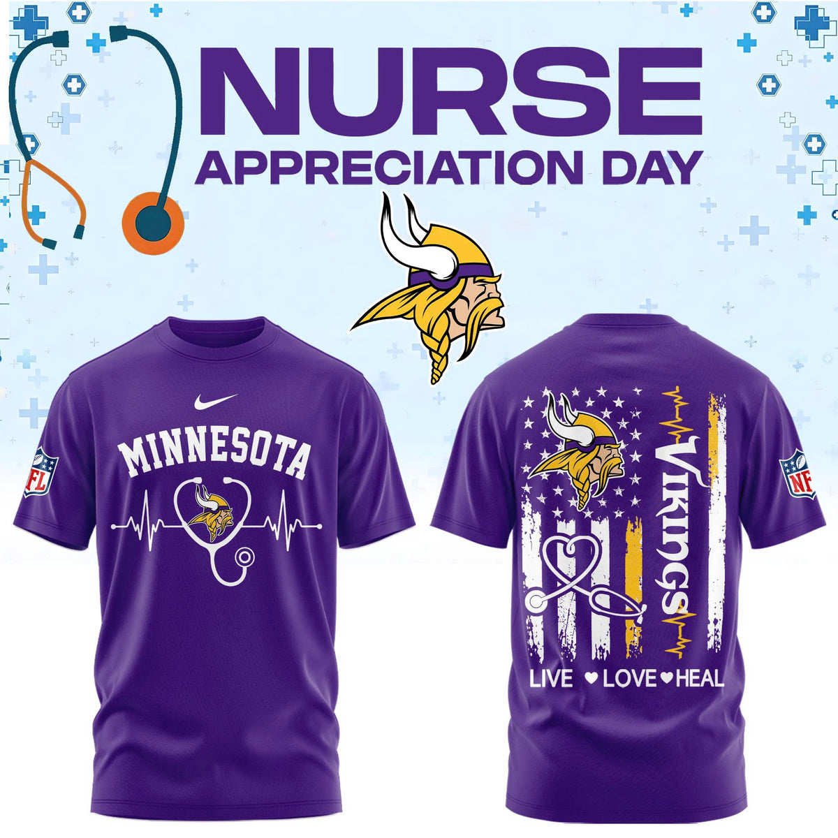 Minnesota Football Nurse Appreciation Tshirt