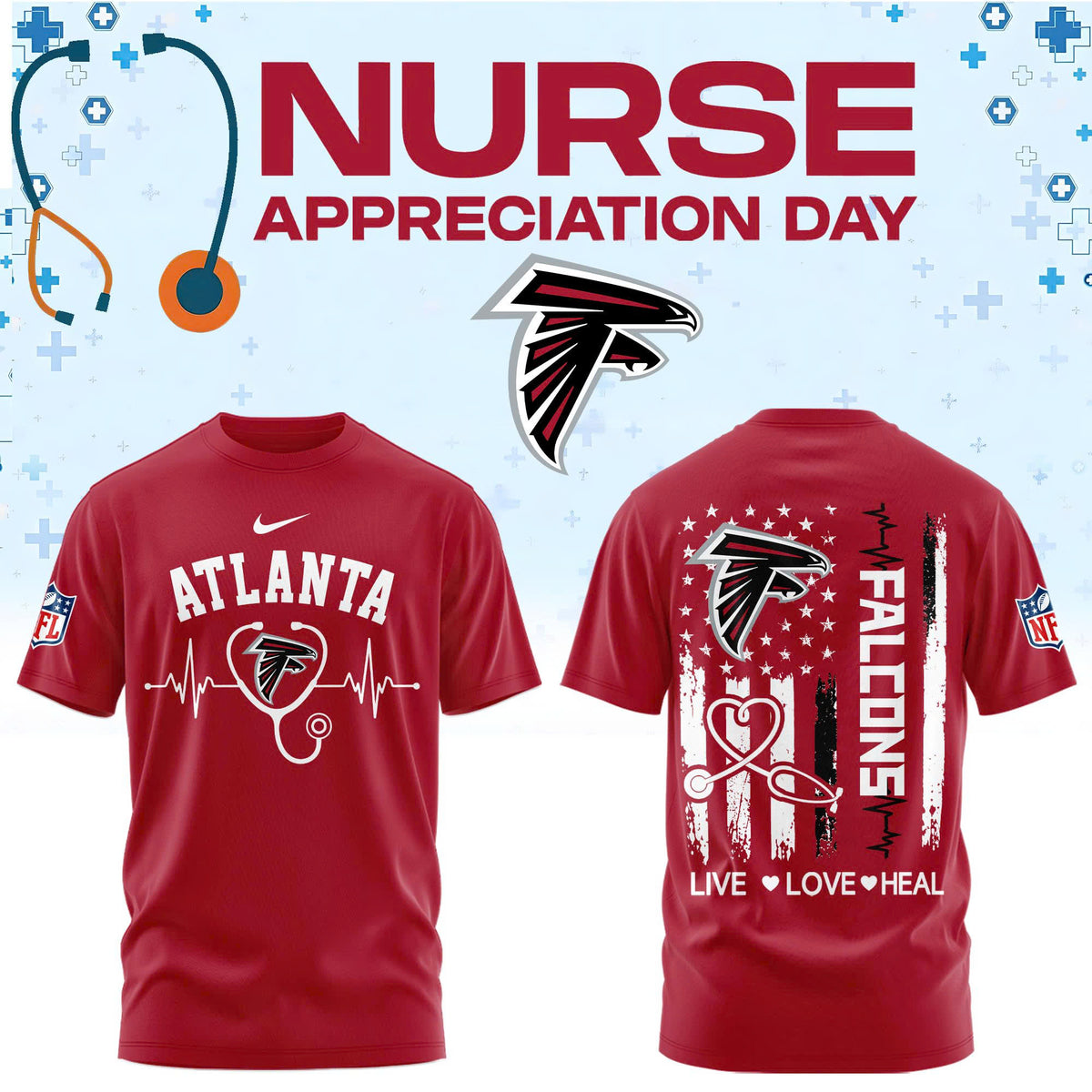 Atlanta Football Nurse Appreciation Tshirt