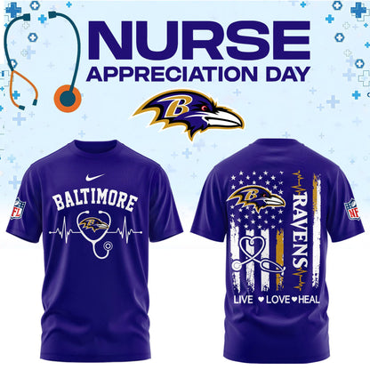 Baltimore Football Nurse Appreciation Tshirt