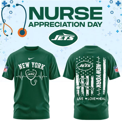 New York J Football Nurse Appreciation Tshirt