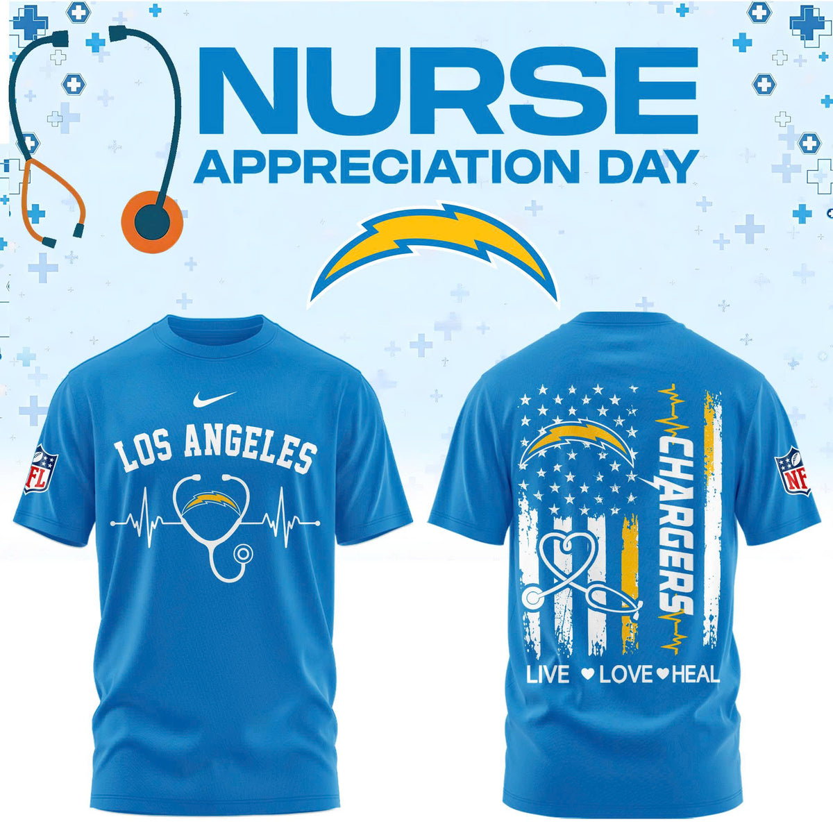 Los Angeles C Football Nurse Appreciation Tshirt