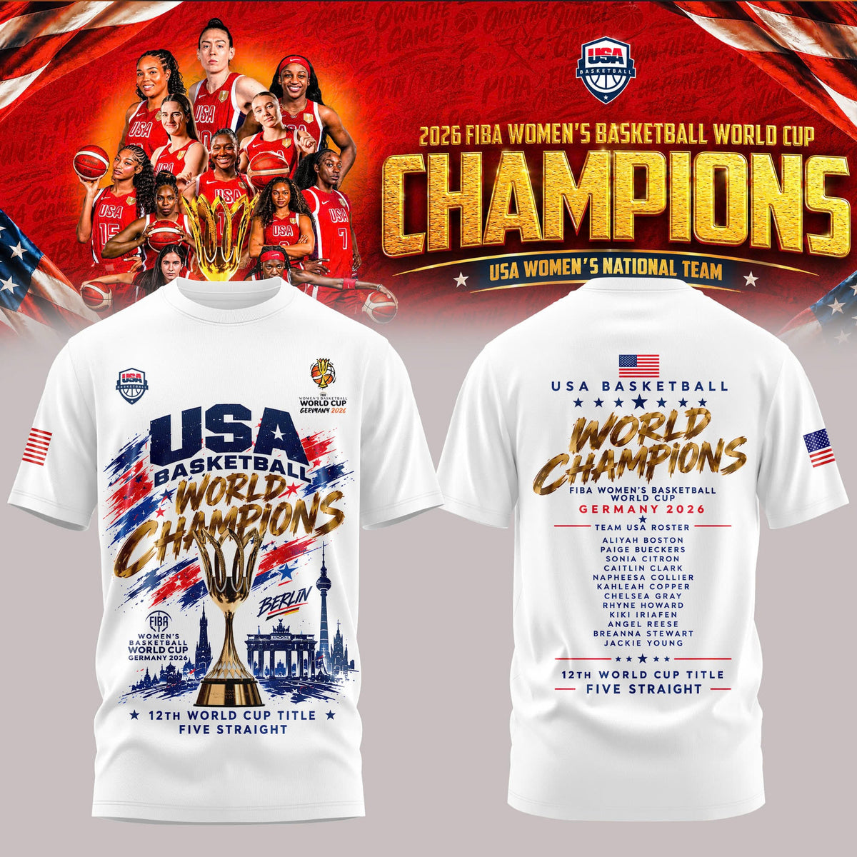 FIBA WOMEN’S BASKETBALL WORLD CHAMPIONS 2026 Limited Edition Tshirt