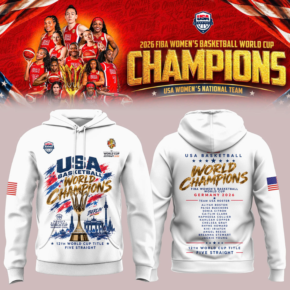 FIBA WOMEN’S BASKETBALL WORLD CHAMPIONS 2026 Limited Edition Hoodie