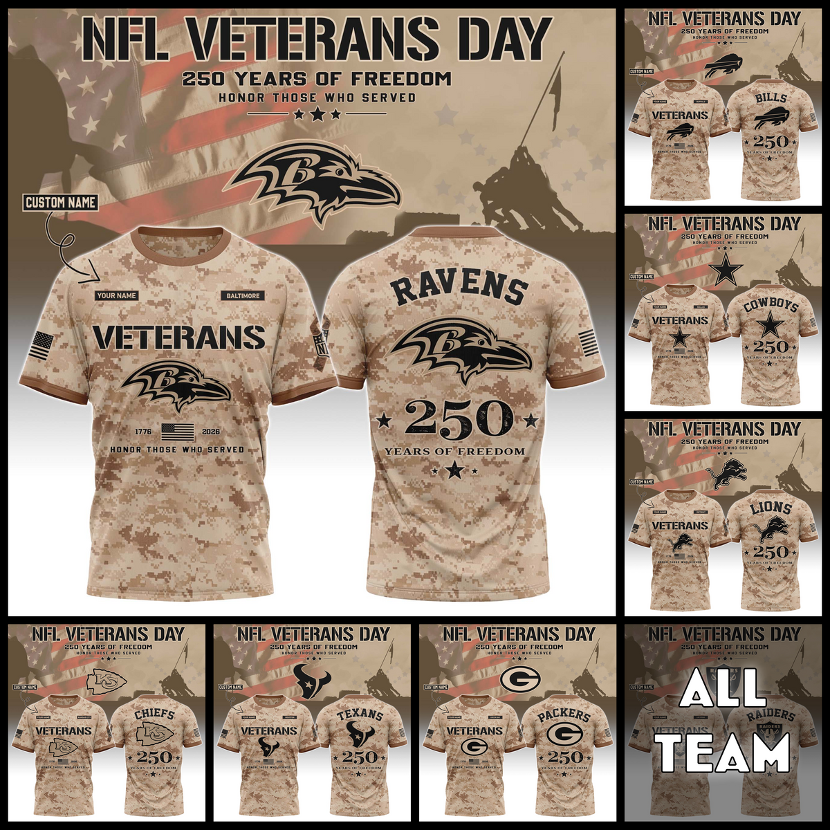 Special Veterans Day 2026 Full Team Limited Edition T.shirt