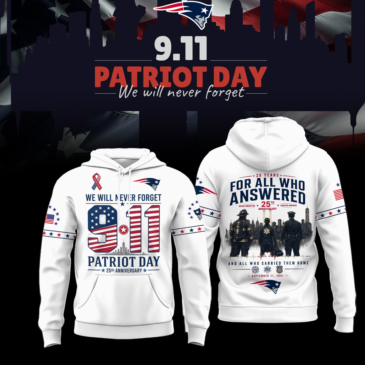 Limited Edition New England Patriots 2026 Patriot Day Hoodie