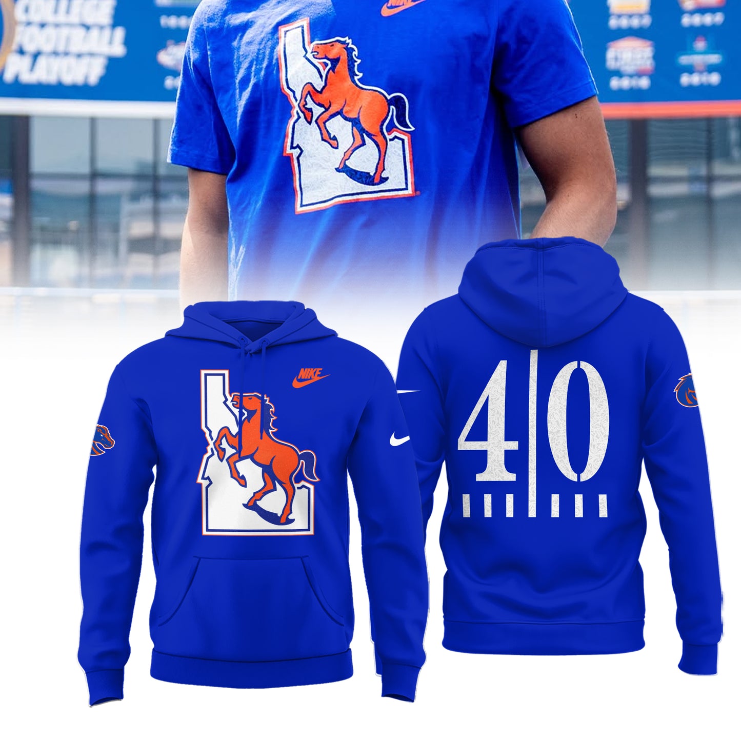 Limited Edition Boise State Broncos 40 Years of Blue Turf Shirt