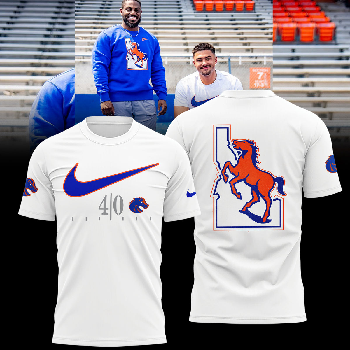 Limited Edition Boise State Broncos 40 Years of Blue Turf Shirt