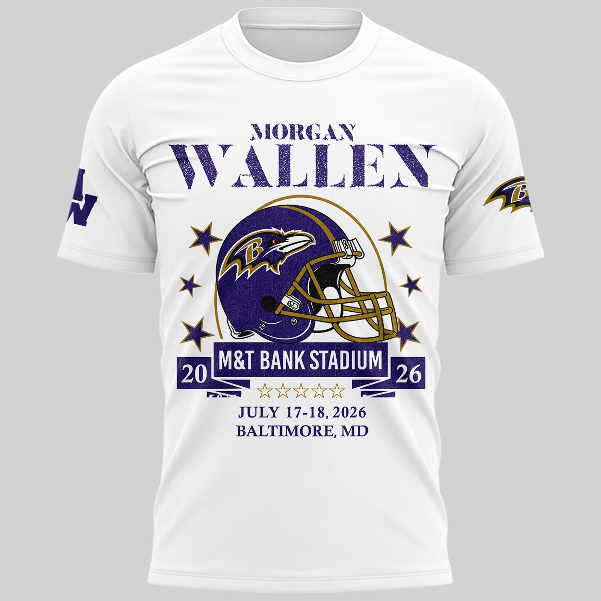 Exclusive Version Baltimore Ravens x MW  White Tshirt 2026