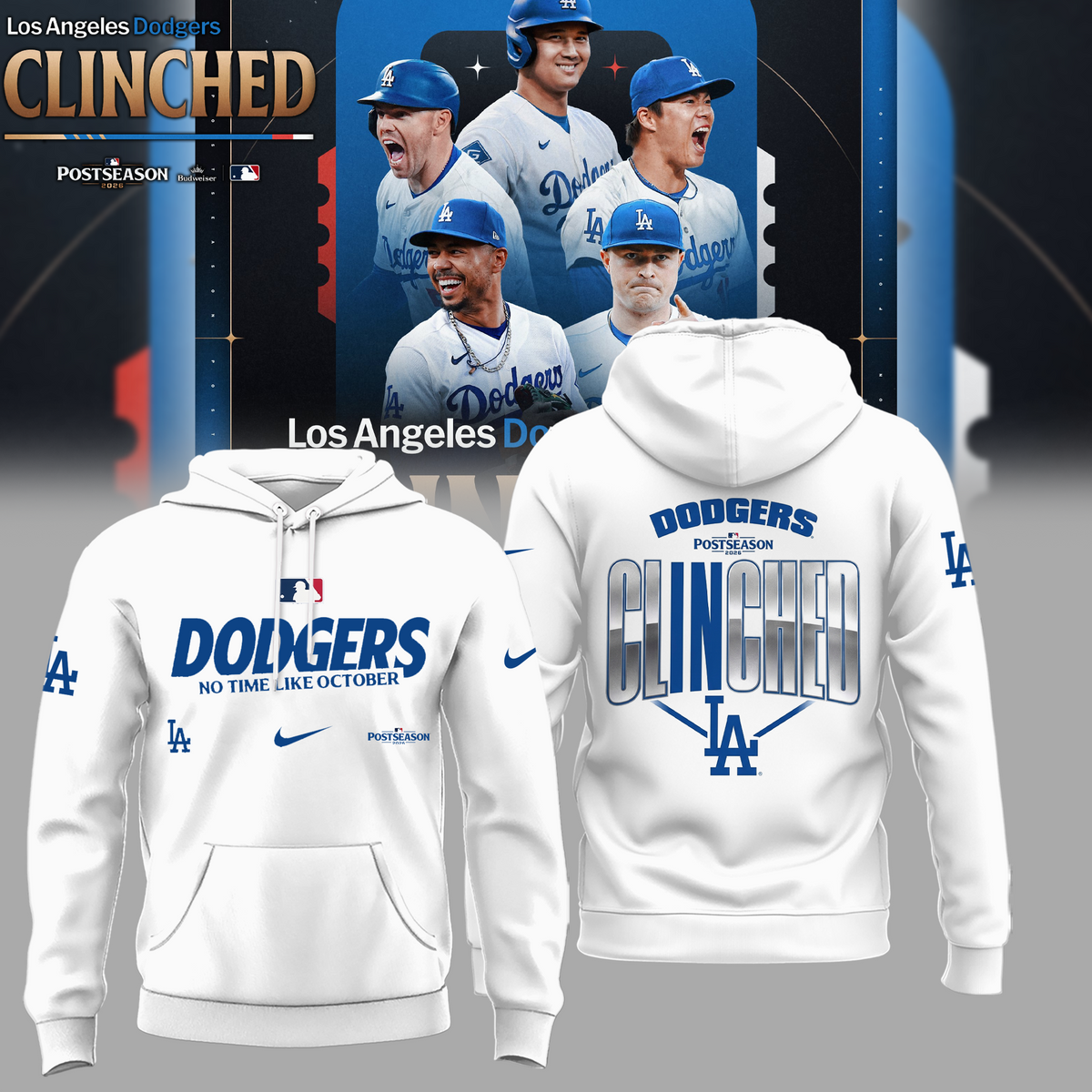 Limited Edition LA Postseason 2026 Clinched Hoodie