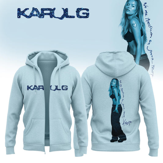 ,KaRol G Album “NO ME ARREPIENTO DE SENTIR TANTO” 🩵 – Zip Hoodie