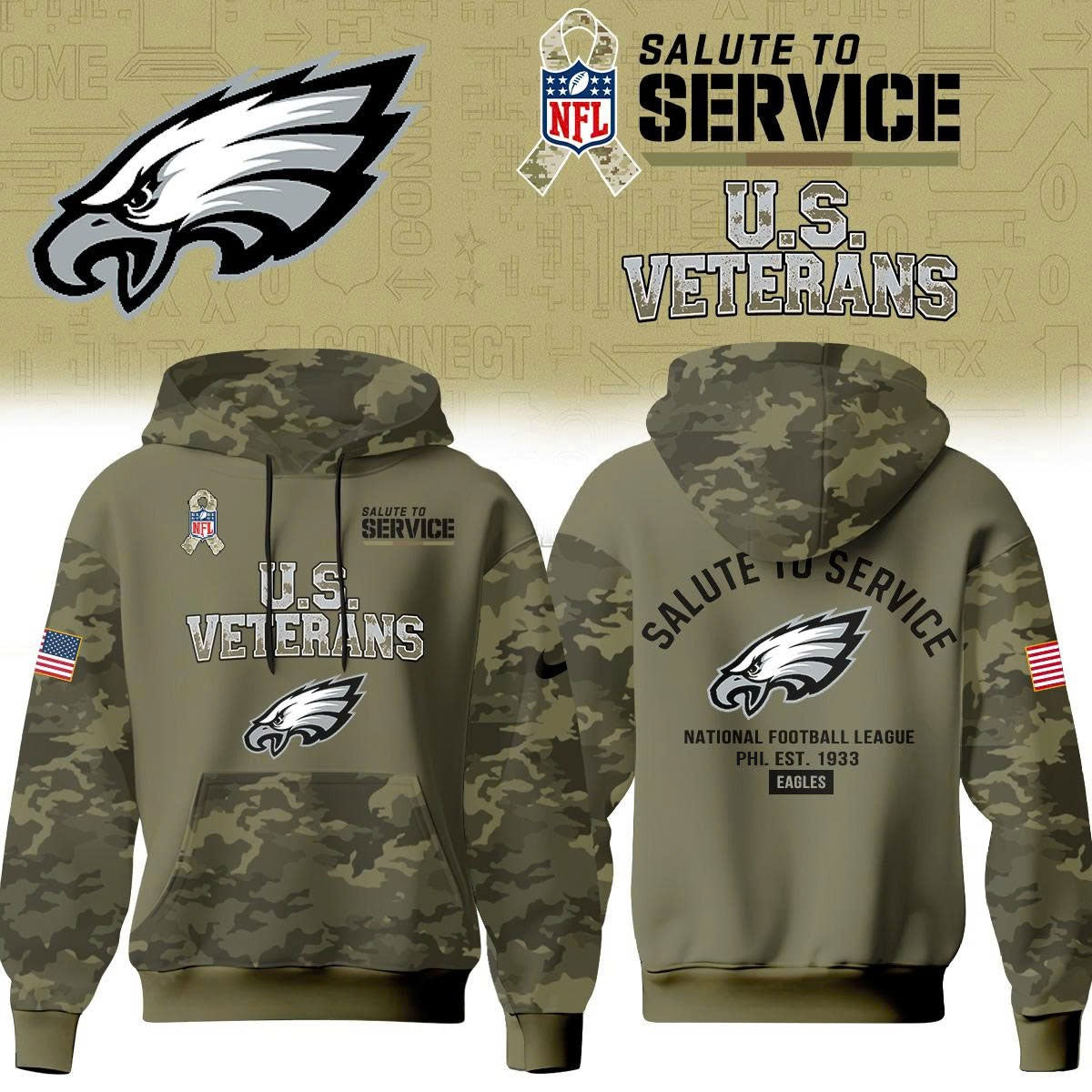 Philadelphia Eagles Salute To Service 2026 – Hoodie