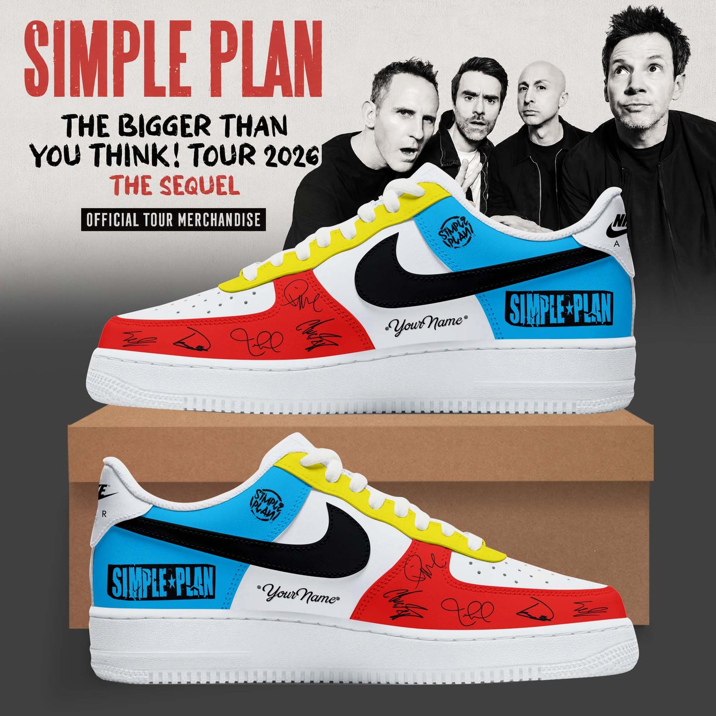 The Bigger Than You Think Tour 2026 Custom 3D Graphic Sneakers – Alternative Rock Edition