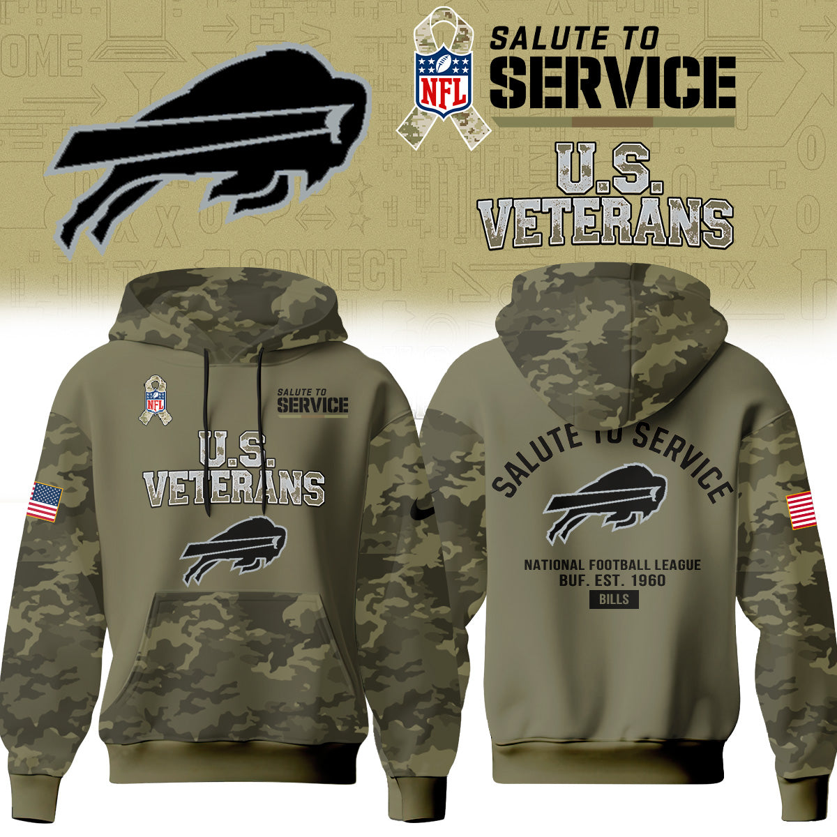 Buffalo Bills Salute To Service 2026 – Hoodie
