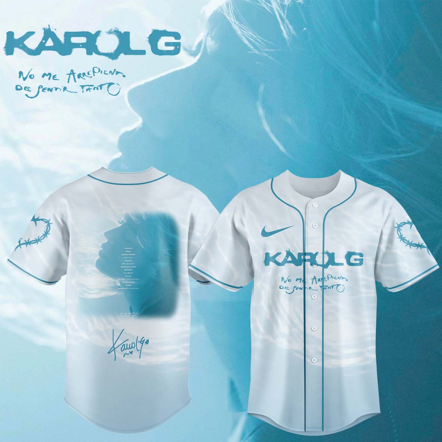 ,KaRol G Album “NO ME ARREPIENTO DE SENTIR TANTO” 🩵 – Jersey