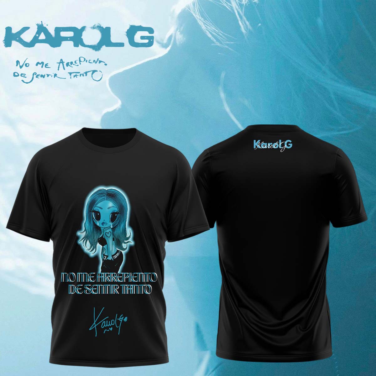 ,KaRol G Album “NO ME ARREPIENTO DE SENTIR TANTO” 🩵 – Tshirt