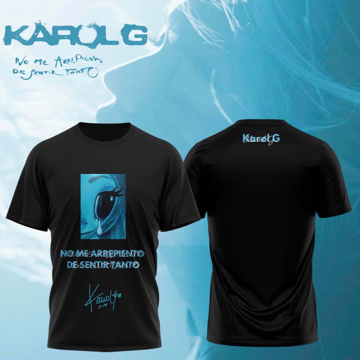 ,KaRol G Album “NO ME ARREPIENTO DE SENTIR TANTO” 🩵 – Tshirt