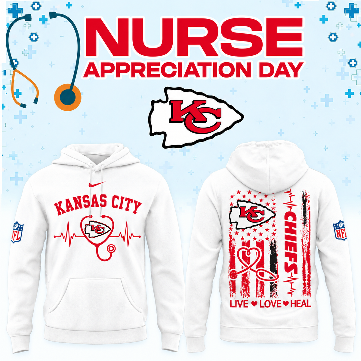 Kansas City Football Nurse Appreciation Hoodie