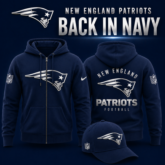 NE Patriots - Back In Navy 2026 Limited Edition ZipHoodie