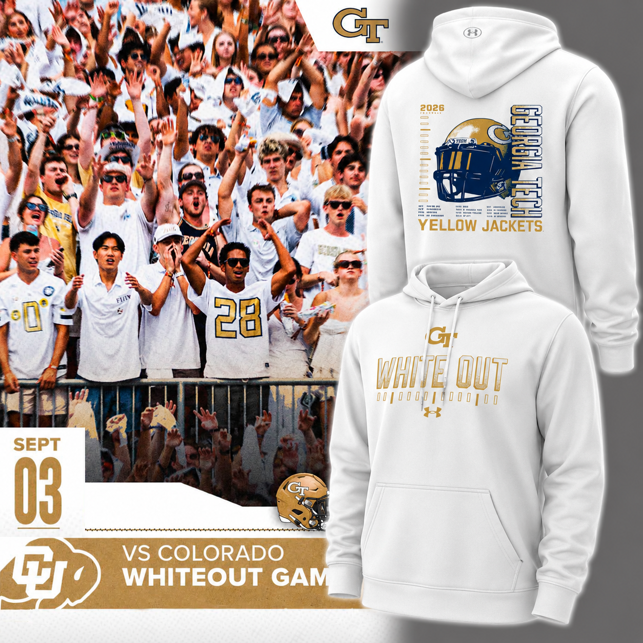 Georgia Tech - White Out Shirt Selling Out Fast!