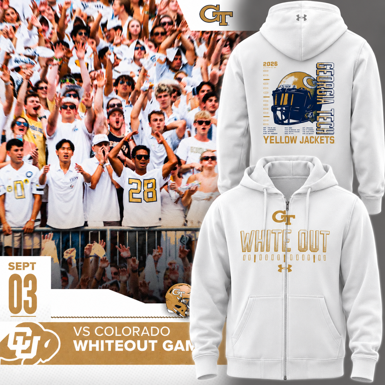 Georgia Tech - White Out Shirt Selling Out Fast!