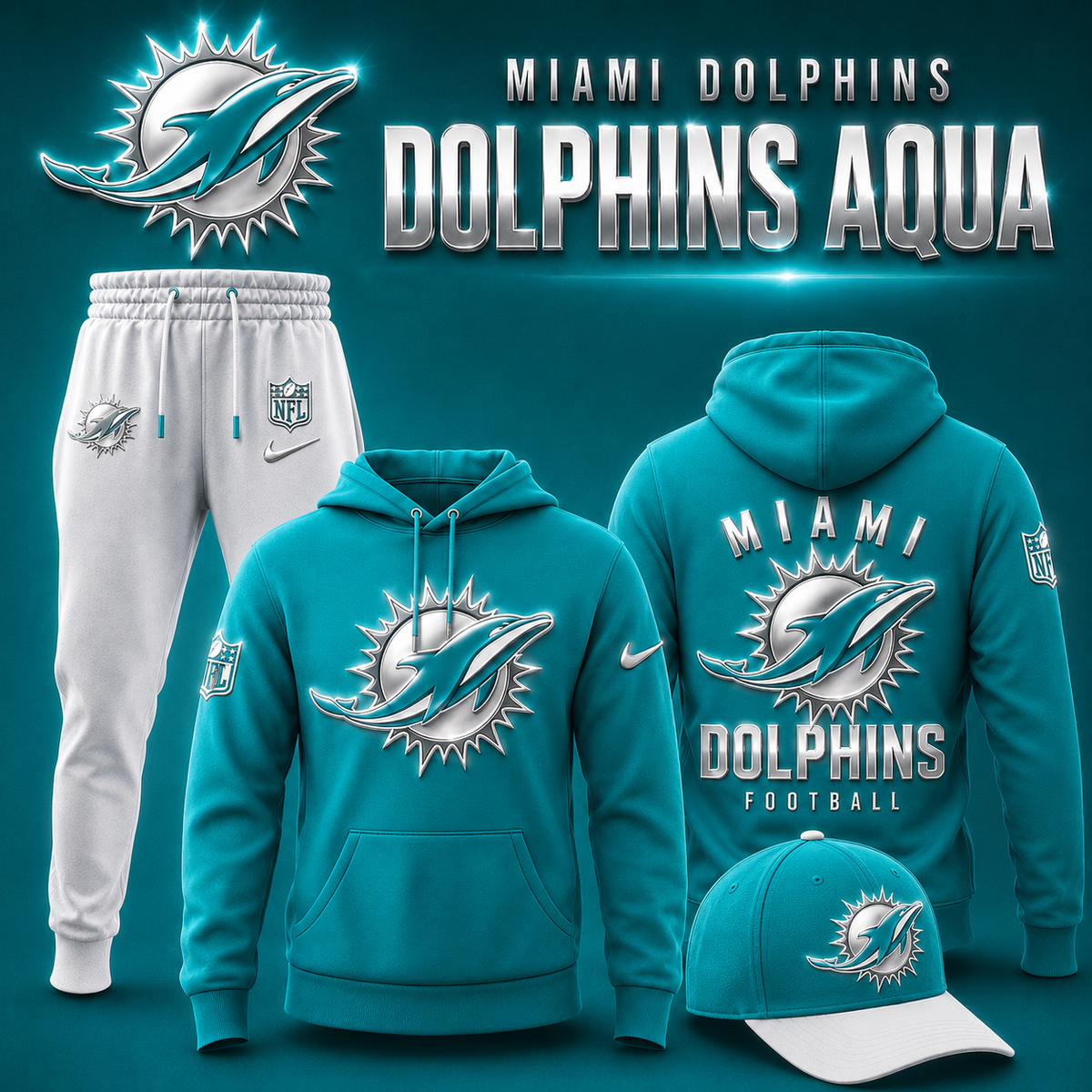 Miami Dolphins - Aqua Dolphins 2026 Limited Edition Hoodie