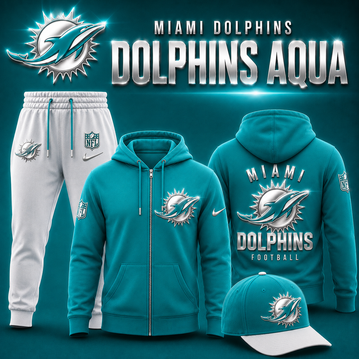 Miami Dolphins - Aqua Dolphins 2026 Limited Edition Ziphoodie