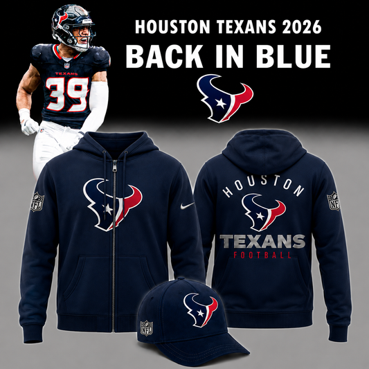 Limited Edition Houston Texans 2026 - Back In Blue Ziphoodie