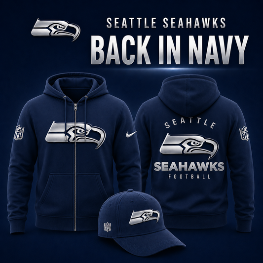 Seattle Seahawks - Back In Navy 2026 Limited Edition ZipHoodie