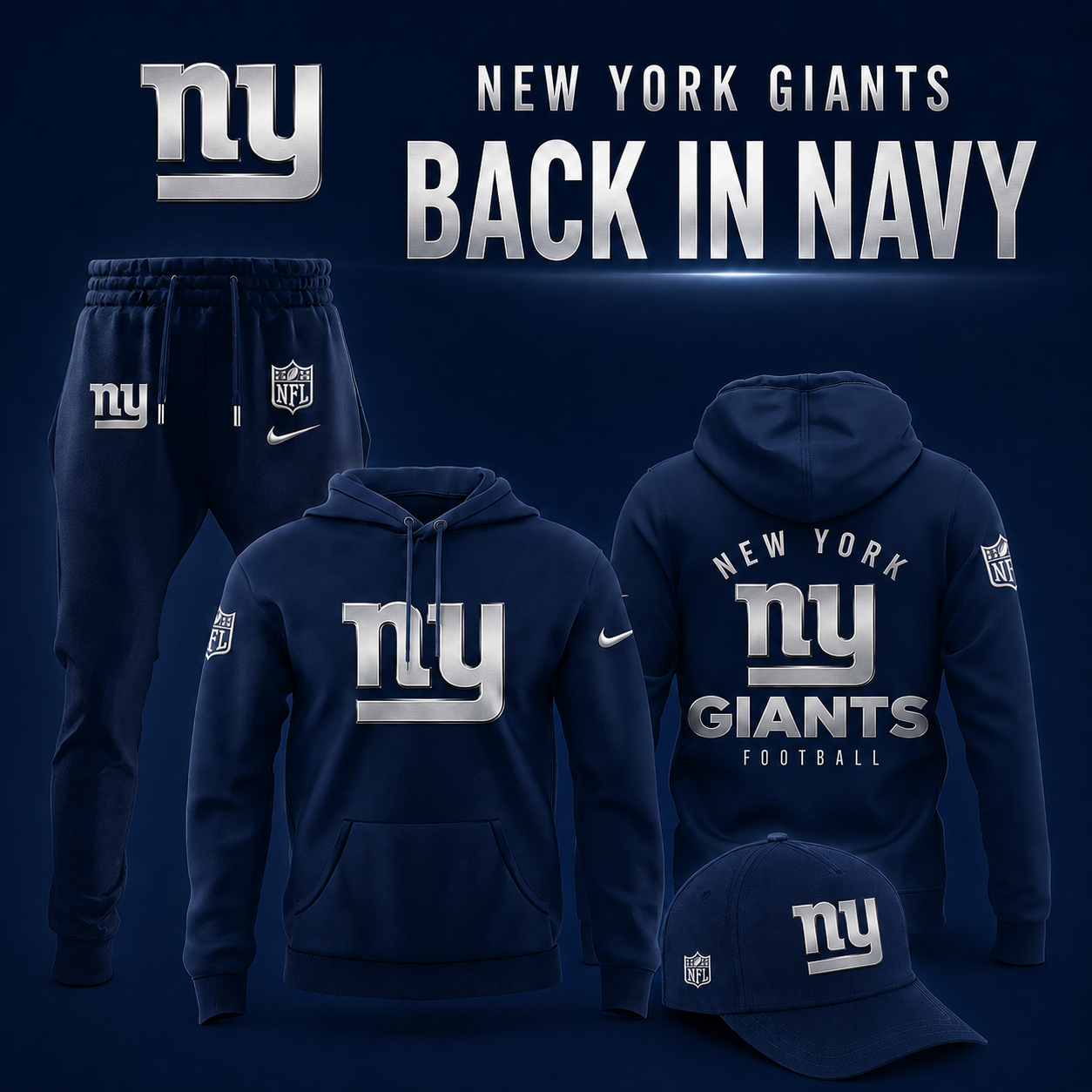 NY Giants - Back In Navy 2026 Limited Edition Hoodie