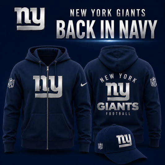 NY Giants - Back In Navy 2026 Limited Edition ZipHoodie