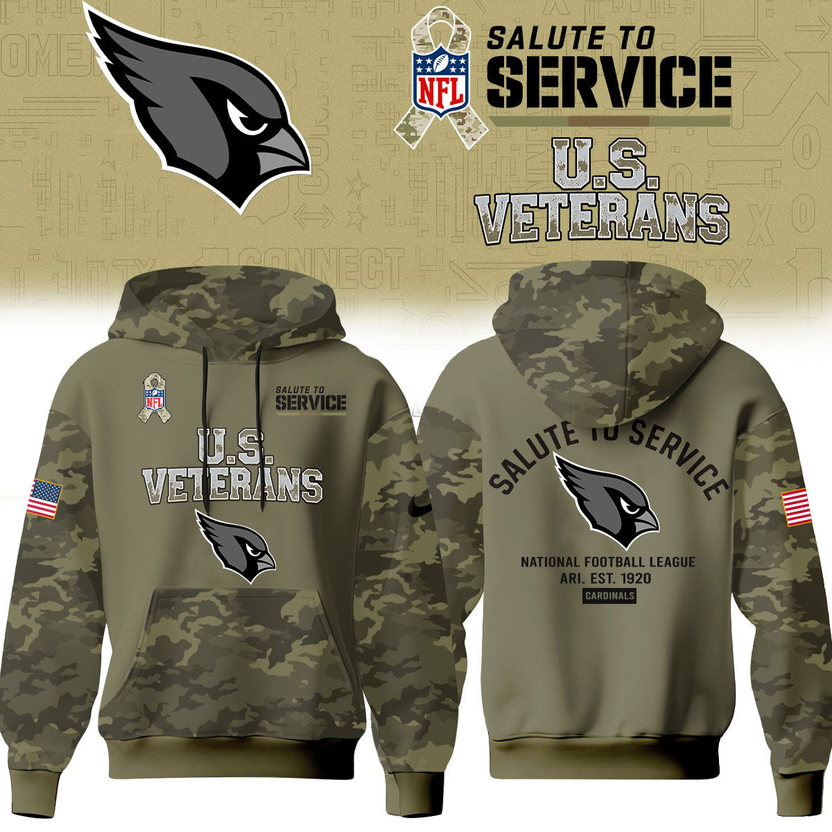 Arizona Cardinals Salute To Service 2026 – Hoodie