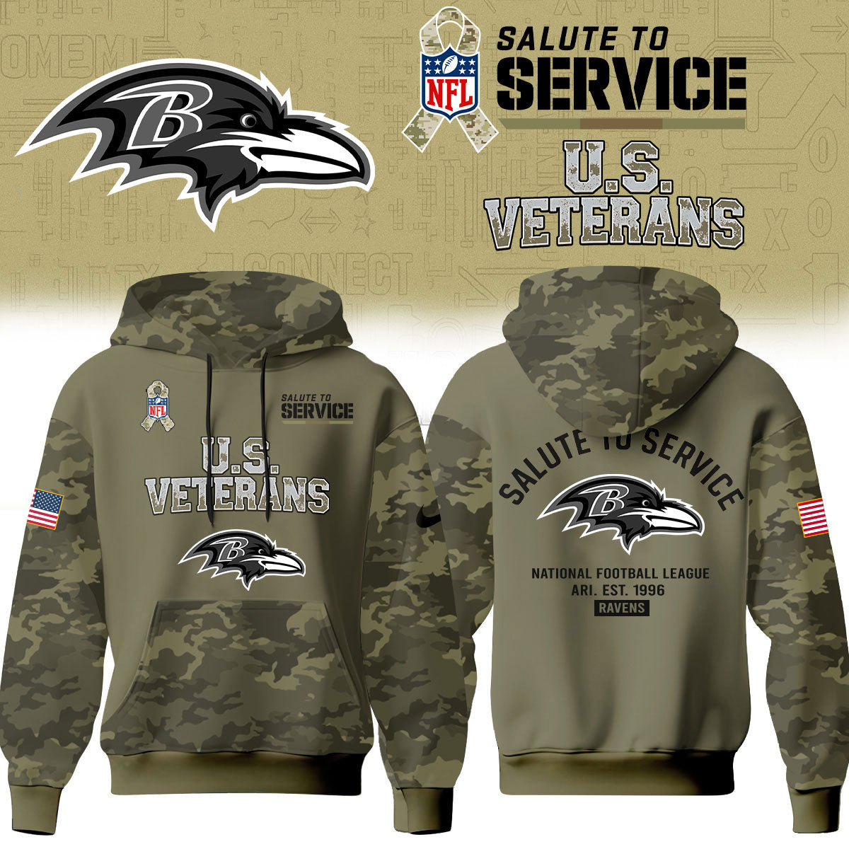 Baltimore Ravens Salute To Service 2026 – Hoodie