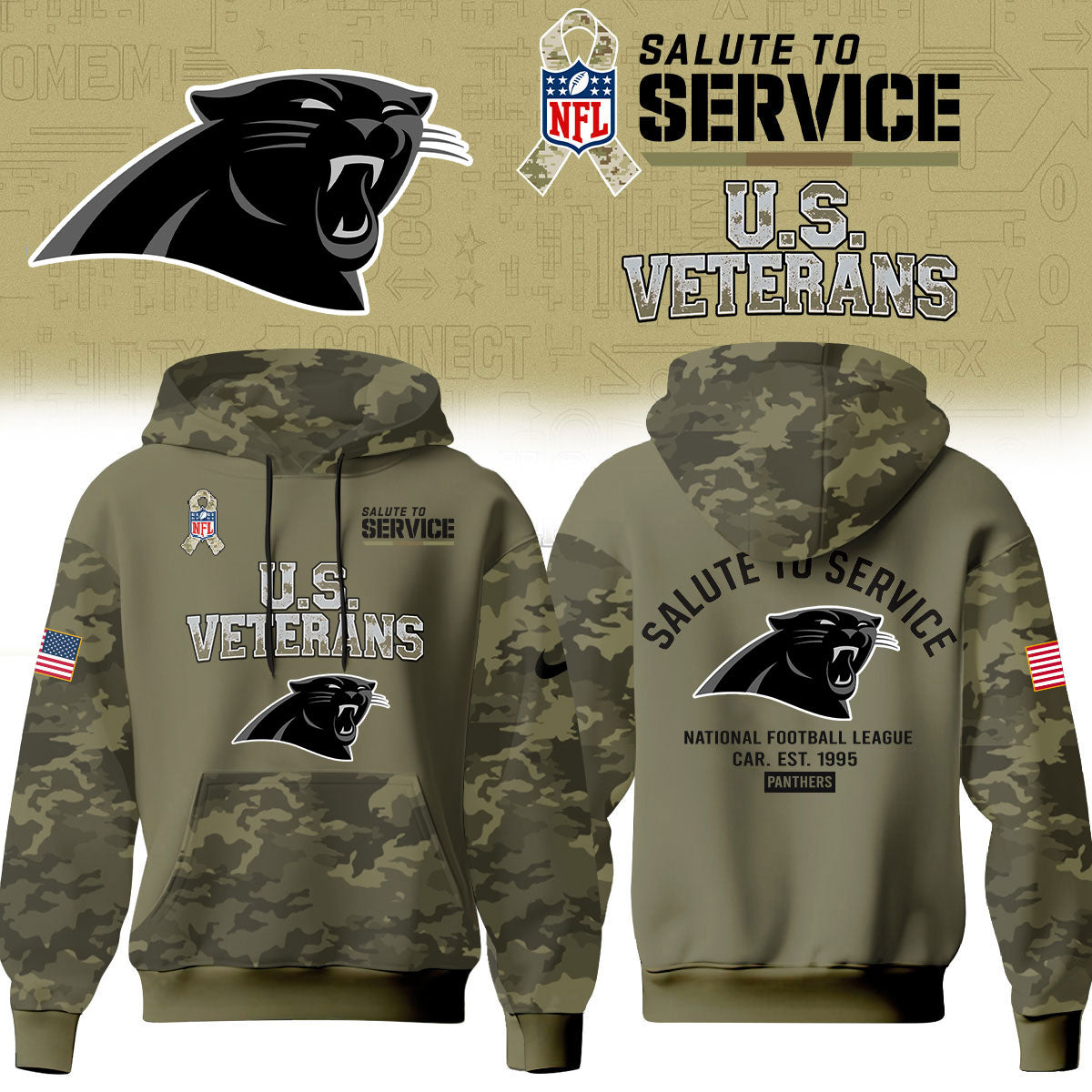 Carolina Panthers Salute To Service 2026 – Hoodie