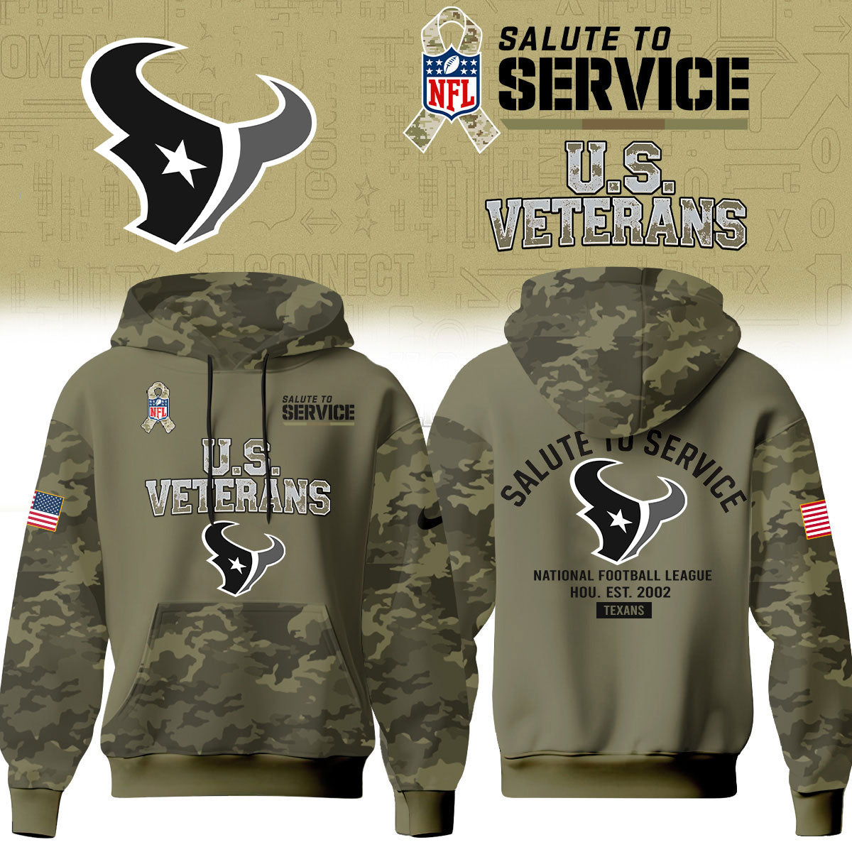 Houston Texans Salute To Service 2026 – Hoodie