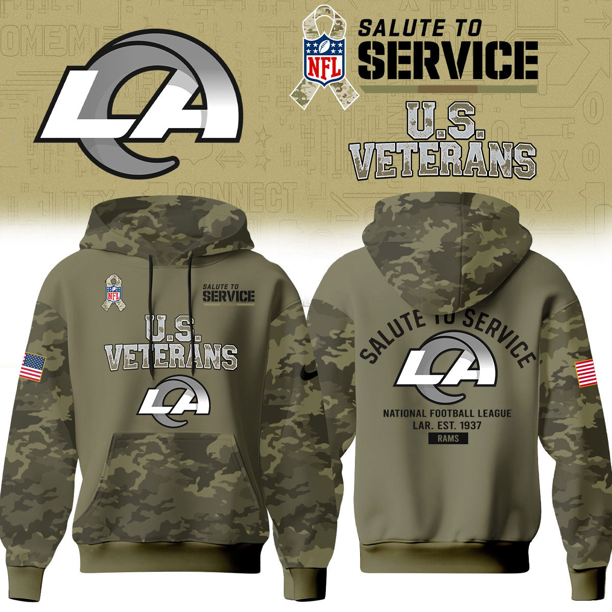 Los Angeles Rams Salute To Service 2026 – Hoodie