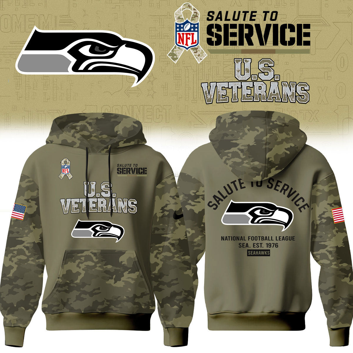 Seattle Seahawks Salute To Service 2026 – Hoodie