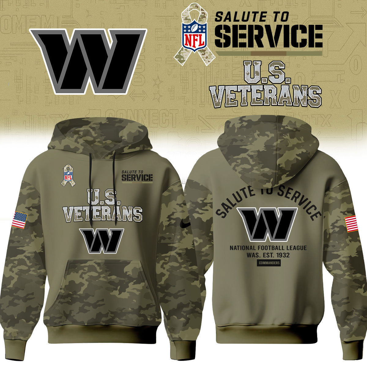 Washington Commanders Salute To Service 2026 – Hoodie