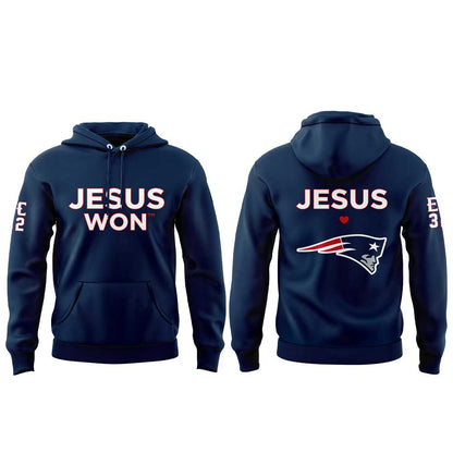 NE Patriots - Jesus Won Hoodie
