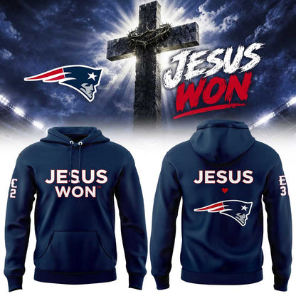 NE Patriots - Jesus Won Hoodie