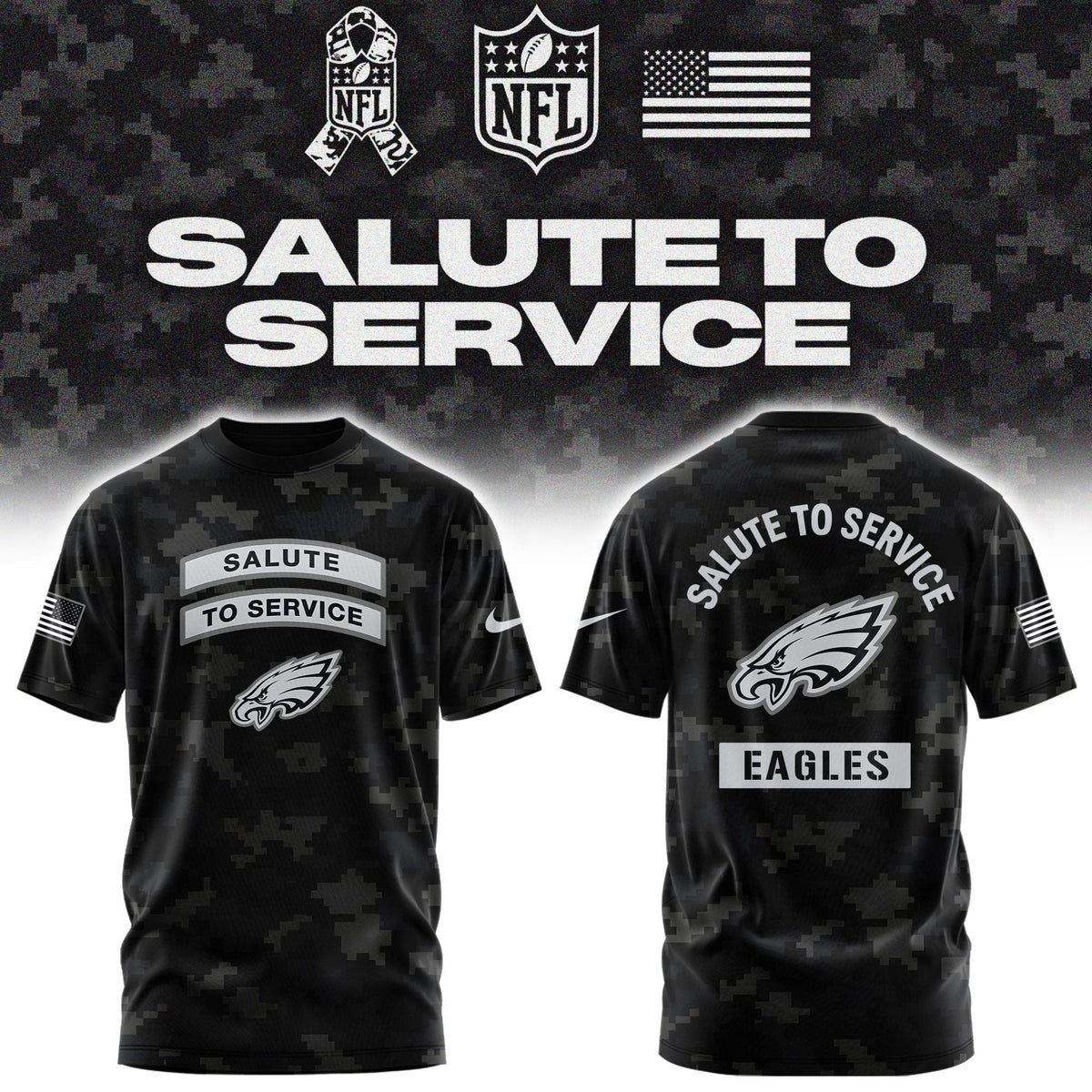 Limited Edition Philadelphia Eagles Salute To Service “Made With Purpose” T-shirt