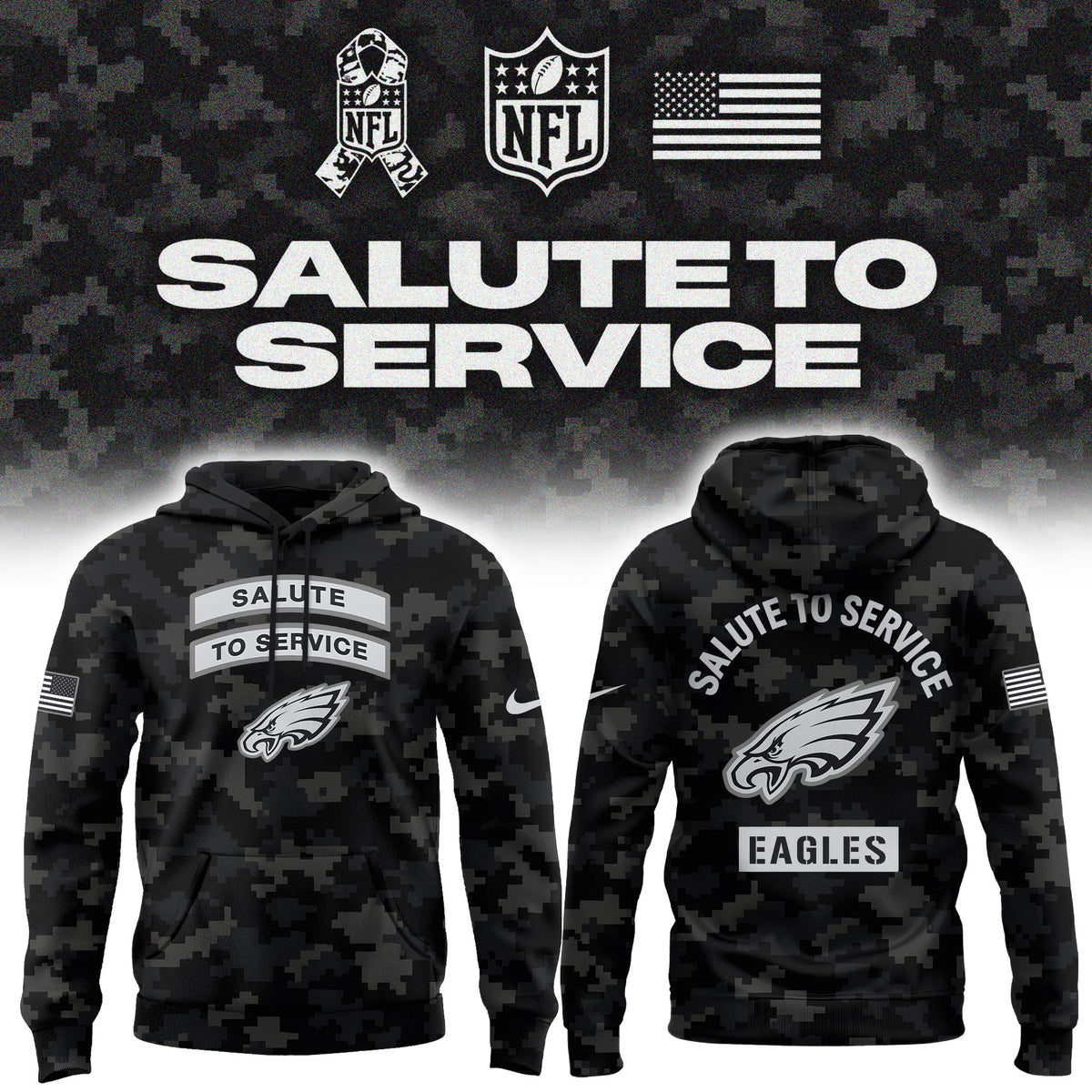 Limited Edition Philadelphia Eagles Salute To Service “Made With Purpose” Hoodie