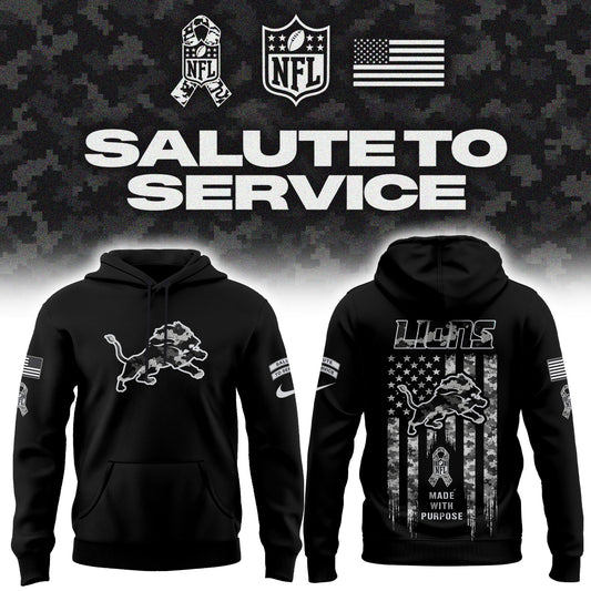 Limited Edition Detroit Lions Salute To Service “Made With Purpose” Hoodie