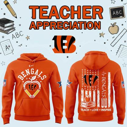 .           C Bengals Teacher Appreciation 2026 Hoodie
