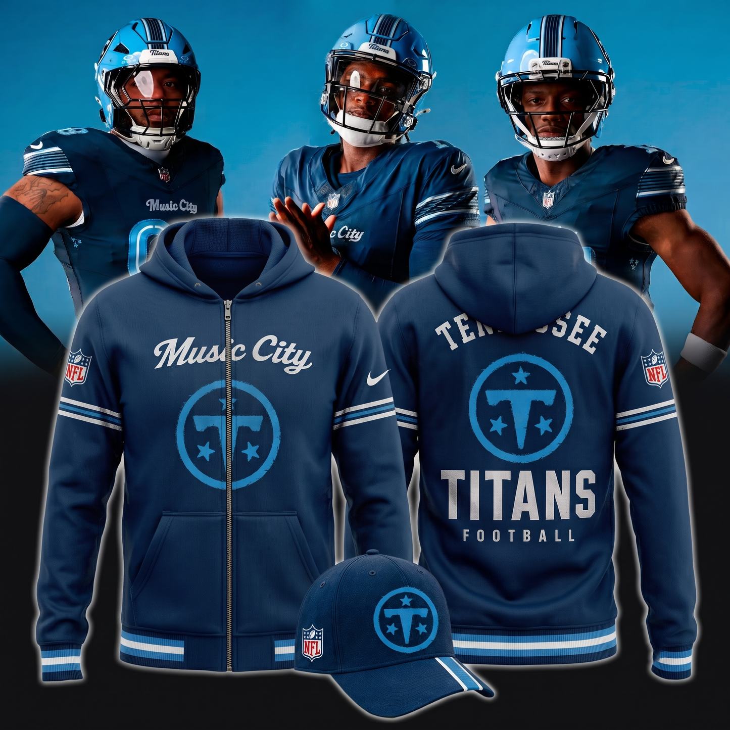 Tennessee Titans - For Music City 2026 Rivalries Uniform - Zip Hoodie