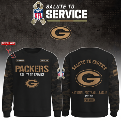Packers 2026 Salute To Service Camo Sweater