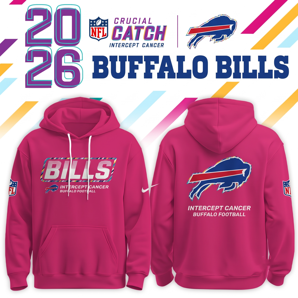BUF Crucial Catch 2026 Pink Limited Edition Hoodie