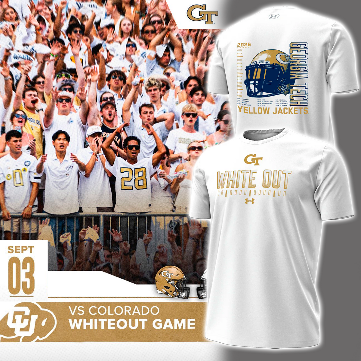 Georgia Tech - White Out Shirt Selling Out Fast!