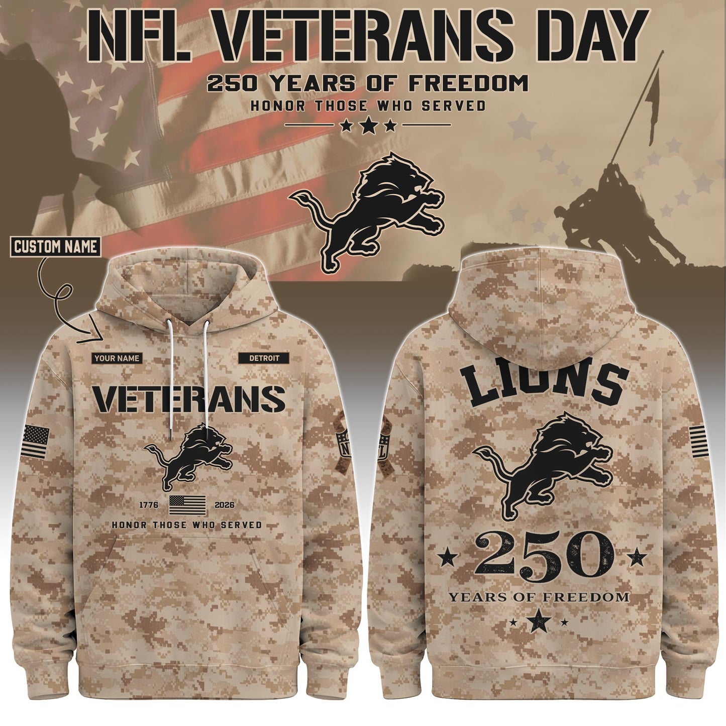 .DET Special Veterans Day 2026 Limited Edition Hoodie