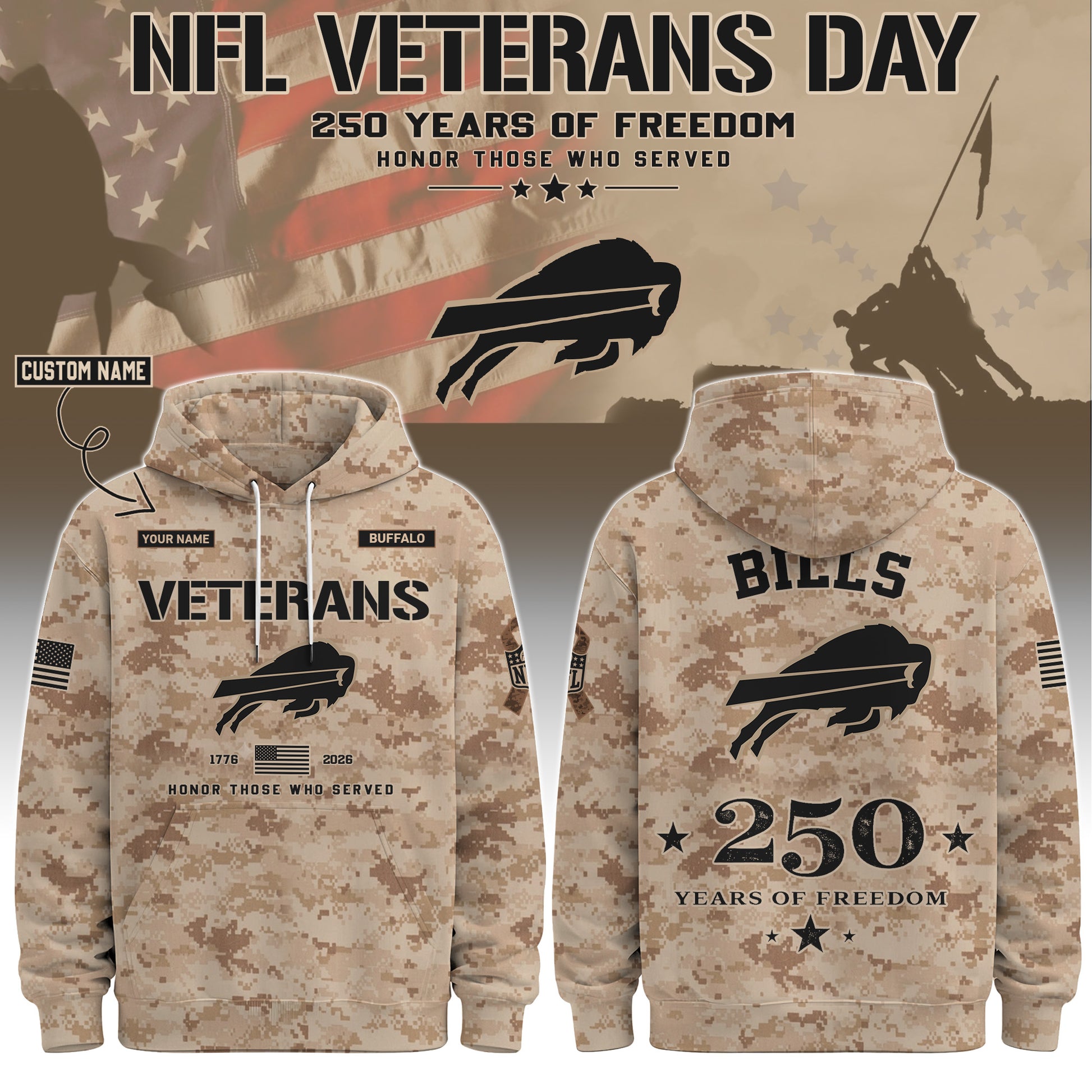 .BUF Special Veterans Day 2026 Limited Edition Hoodie