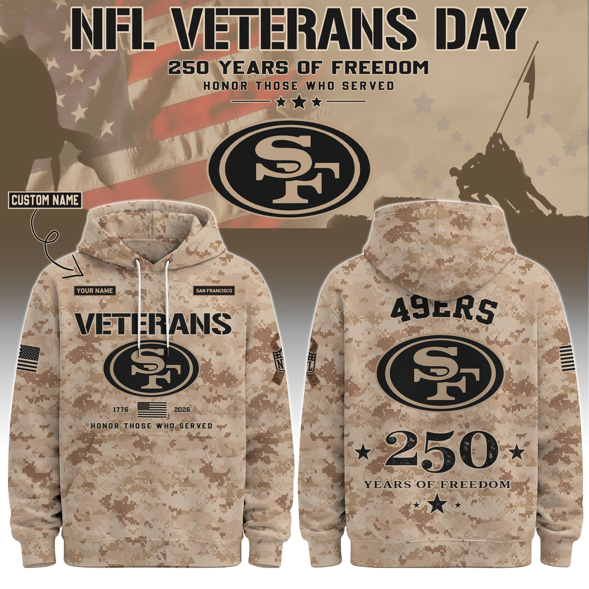 .SF 49ers Special Veterans Day 2026 Limited Edition Hoodie